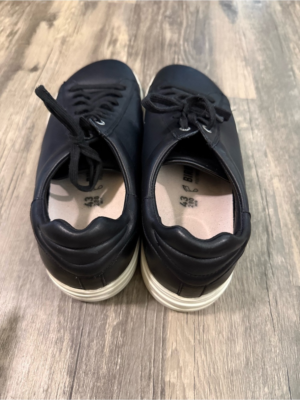Birkenstock Bend Low Black Leather Sneakers Men’s Size EU 43 US 10 Regular EUC - Picture 4 of 8
